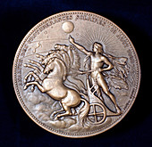 Medal commemorating French and English astronomers, 1868