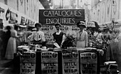 Catalogue and enquiries stall at Women's exhibition, 1909