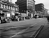 Trucks in Market Street, San Francisco, USA, c1922