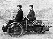 Charles Rolls and Louis Paul in a Bollee, c1897-c1904
