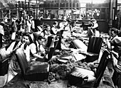 Upholstery department, Morris factory, mid 1920s
