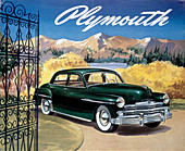 Poster advertising the Plymouth Special de Luxe Sedan, 1949