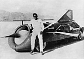Art Arfons with 'Green Monster' Land Speed Record car, c1966