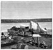 A ferry on the Vaal River, Transvaal, South Africa, c1890
