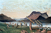 Observing a total solar eclipse, 1851