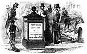 One of London's first pillar boxes, 1855