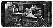 Hydraulic coal cutting machine, named The Iron Man, 1867