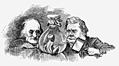 Water Baby' being examined by Richard Owen and TH Huxley