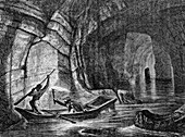 Subterranean river in the Mammoth Cave, Kentucky, USA, c1870