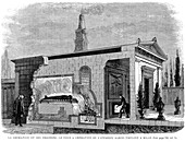 Cut-away view of Garini's cremation furnace used in Milan