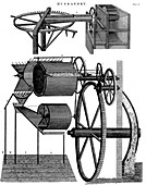 Threshing machine by Andrew Meikle, Scottish inventor