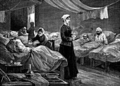Florence Nightingale in the barrack hospital at Scutari
