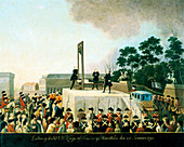 Execution by guillotine of Louis XVI of France, Paris, 1793