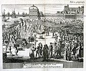 Burning of heretics sentenced by the Inquisition, 1759