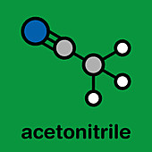 Acetonitrile chemical solvent molecule