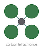 Carbon tetrachloride or tetrachloromethane solvent molecule