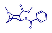 Cocaine stimulant drug molecule