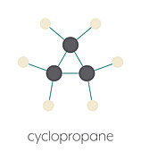 Cyclopropane cycloalkane molecule