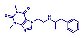 Fenetylline stimulant drug molecule