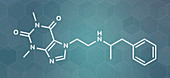 Fenetylline stimulant drug molecule