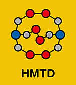 Hexamethylene triperoxide diamine explosive molecule