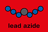 Lead azide detonator explosive molecule