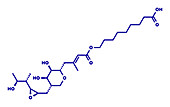 Mupirocin antibiotic drug molecule