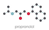 Propranolol high blood pressure drug molecule