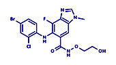 Selumetinib cancer drug molecule