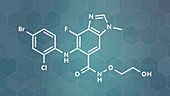 Selumetinib cancer drug molecule