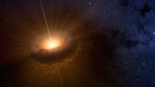 Isolated young star CX330, illustration