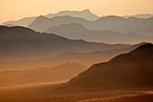 Mountains around the Namib Desert at dawn