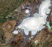 Okjokull dead glacier, satellite images