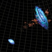 Galactic bridge from Andromeda to Triangulum, illustration