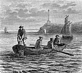 Fishing for mackerel, 19th century
