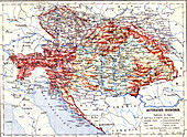 Map of Austria-Hungary, 1880s