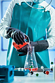Scientist working with biological samples