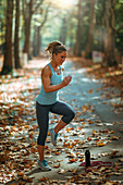 Woman exercising outdoors
