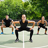 Group exercise class outdoors