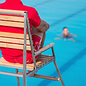Lifeguard in chair