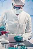 Microbiologist working in laboratory