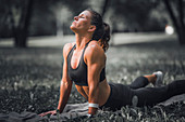 Woman stretching after exercise