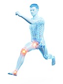 Runner with joint pain, conceptual illustration