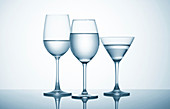 Wine and cocktail glasses