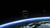 OneWeb satellites in Earth orbit, animation
