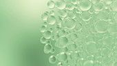 Abstract green glass spheres