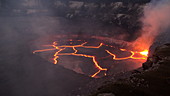 Halemaumau crater at night