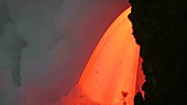 Fire hose lava on Kilauea at sunset