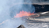 Lava churning in lava lake
