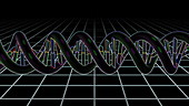 DNA against grid animation